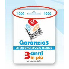 GARANZIA3 GR3-1000 ESTENSIONE GARANZIA SERVIZIO TECNICO 3 ANNI MASSIMALE 1000€