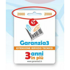 GARANZIA3 GR3-2000 ESTENSIONE GARANZIA SERVIZIO TECNICO 3 ANNI MASSIMALE 2000€