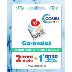 Garanzia3 Combi ESTENSIONE DI GARANZIA 2 ANNI + 1 ANNO DANNO ACCIDENTALE 250€