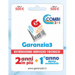 Garanzia3 Combi ESTENSIONE DI GARANZIA 2 ANNI + 1 ANNO DANNO ACCIDENTALE 500€