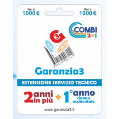 Garanzia3 Combi ESTENSIONE DI GARANZIA 2 ANNI + 1 ANNO DANNO ACCIDENTALE 1000€