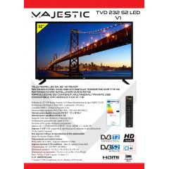 MAJESTIC TVD 232 TELEVISORE LED HD READY DVB-T2 HVEC HDMI USB MP15